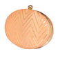 Peach Embroidered Oval Clutch