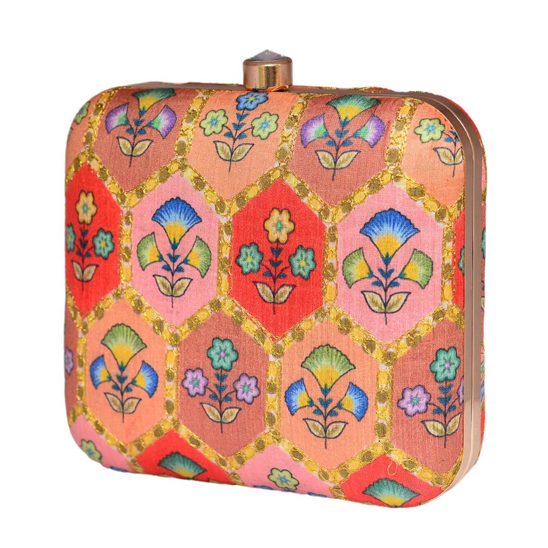 Multi-color Floral Clutch