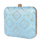 Sky Blue Embroidered Clutch