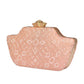Pink Embroidered Clutch