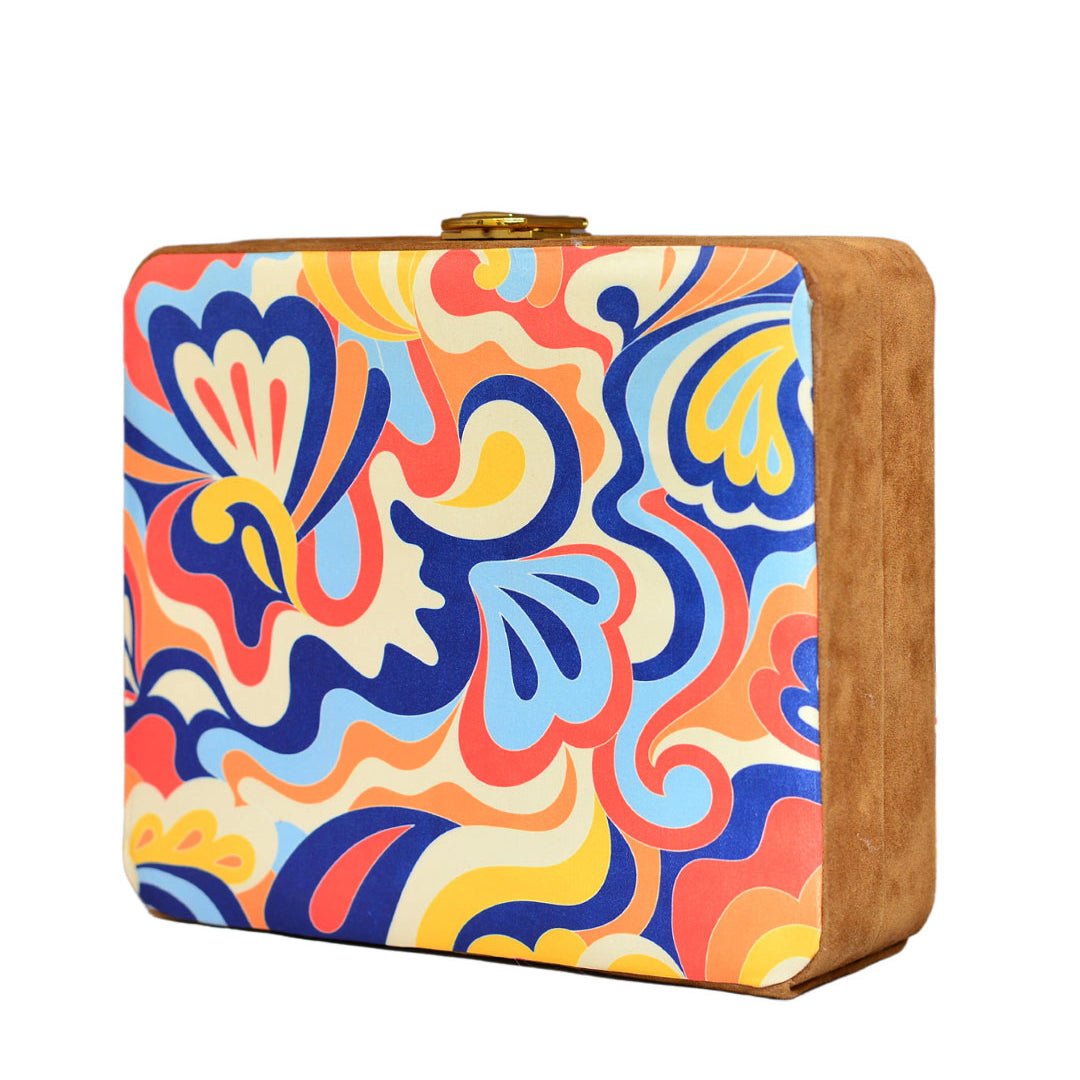 Quirky Pattern Printed MDF Clutch