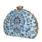 Baby Blue Floral Moon Clutch