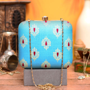 Blue Fabric Clutch