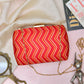 Red Zigzag Fabric Clutch