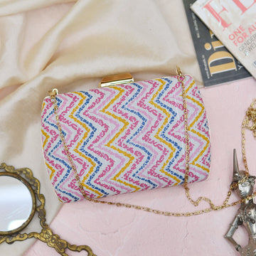 Colorful Zigzag Fabric Clutch