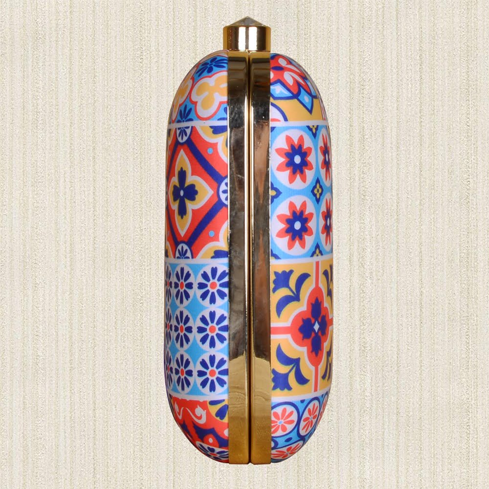 Artklim Multicolor Traditional Printed Clutch